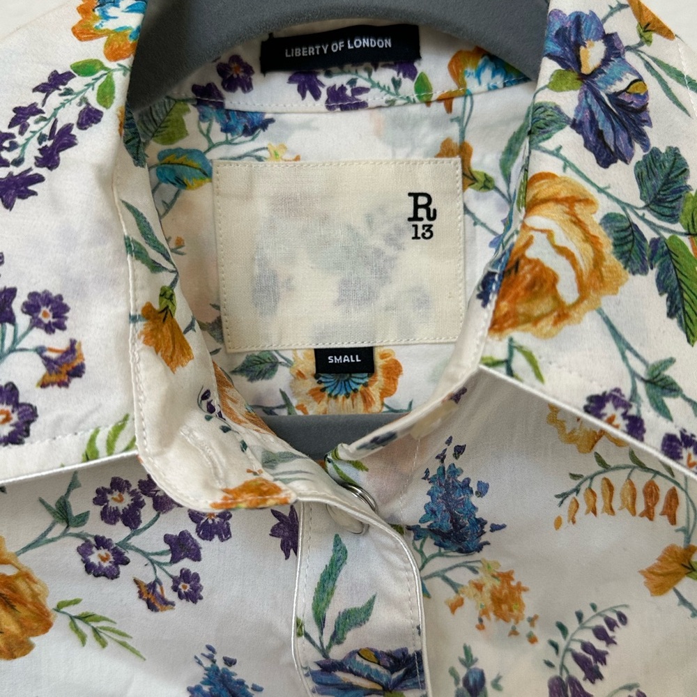 R13 3/4 Sleeve Cowboy Floral Midi dress - Picture 4 of 7